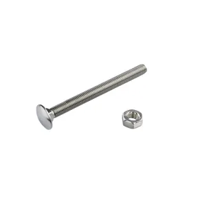 Slotbout met moer RVS M8x140mm