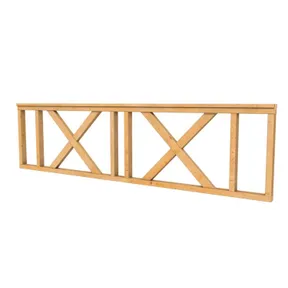 Douglas verandahek met kruis 278.5x73cm onbehandeld