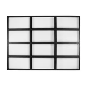 Aluminium kozijn steel look 328,5x224x4,5cm RAL 9005 veiligheidsglas