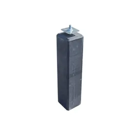 Betonpoer met draadeind en stelplaat 15x15cm 60cm | Antraciet