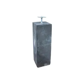 Betonpoer met draadeind en stelplaat 20x20cm (boven maat) 60cm antraciet