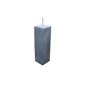 Betonpoer facetrand met draadeind en stelplaat 12x12cm/15x15cm 58cm antraciet