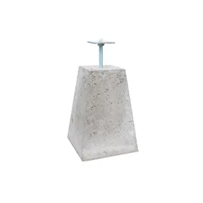 Betonpoer met draadeind en stelplaat 15x15cm/25x25cm 35cm