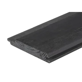 "Korte lengtes" Channelsiding Vuren 19x146mm (werkend 131mm) fijnbezaagd zwart geïmpregneerd (gespoten)
