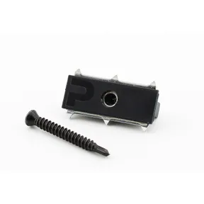 Vlonderplank clip, RVS Zwart voor blinde bevestiging - set à 100 stuks (incl. schroef)