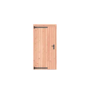 Deur Douglas hout linksdraaiend - buitenmaat 108x209cm met Zwart deurbeslag
