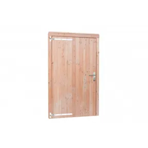 Deur Douglas hout linksdraaiend XL buitenmaat 110x214,5cm met RVS deurbeslag