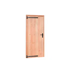 Deur Douglas hout linksdraaiend buitenmaat 90x201cm met zwart deurbeslag
