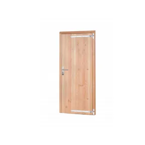 Deur Douglas hout rechtsdraaiend buitenmaat 90x201cm met RVS deurbeslag