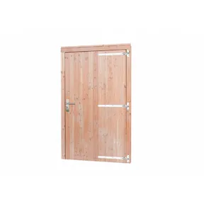 Deur Douglas hout rechtsdraaiend XL buitenmaat 119x209cm met RVS deurbeslag