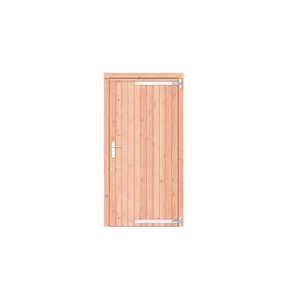 Deur Douglas hout rechtsdraaiend - buitenmaat 108x209cm met RVS deurbeslag