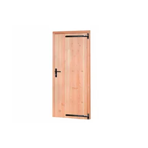 Deur Douglas hout rechtsdraaiend buitenmaat 90x201cm met zwart deurbeslag