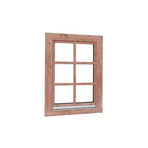 Draai-kiepraam Douglas hout buitenmaat 84,4x120,4cm dubbelglas met kozijn