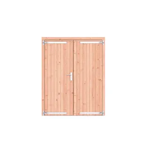 Dubbele deur Douglas hout - buitenmaat 168x209cm met RVS deurbeslag