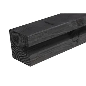 Sleufpaal Douglas hout (eindpaal) 110x110mm zwart geïmpregneerd (gedompeld)
