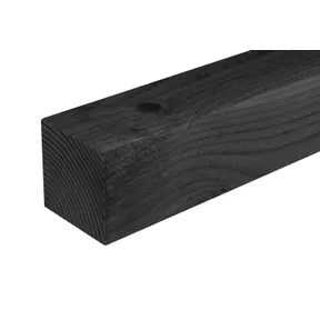 Paal Douglas hout 100x100mm fijnbezaagd zwart geïmpregneerd (gedompeld)
