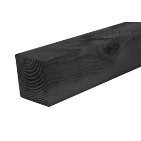Paal Douglas hout 120x120mm fijnbezaagd zwart geïmpregneerd (gedompeld)