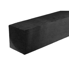 Paal Douglas hout 150x150mm fijnbezaagd zwart geïmpregneerd (gedompeld)