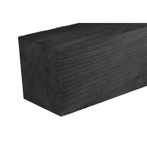 Paal Douglas hout 200x200mm fijnbezaagd zwart geïmpregneerd (gedompeld)