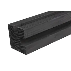 Sleufpaal Douglas hout (hoekpaal) 110x110mm zwart geïmpregneerd (gedompeld)