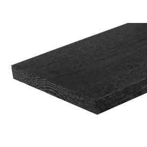 Potdekselplank Douglas hout 22x200mm bezaagd zwart geïmpregneerd (gedompeld) 