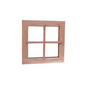 Vast raam Douglas hout buitenmaat 66,4x66,4cm dubbel glas zonder kozijn 