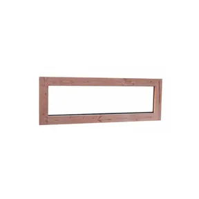 Vast raam Douglas hout buitenmaat 138,4x48,4cm dubbel glas zonder kozijn en zijlicht 