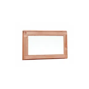 Vast raam Douglas hout buitenmaat 71,2x39cm met melkglas zonder kozijn