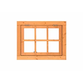 Douglas uitzetraam met enkel en RVS raambeslag - buitenmaat 90x70cm