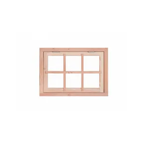 Uitzetraam Douglas hout buitenmaat 89,9x70,3cm met glas, kozijn en beslag 