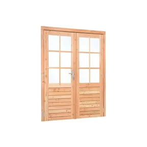 Dubbele deur Douglas 6-ruits - buitenmaat 185x205cm incl. RVS beslag