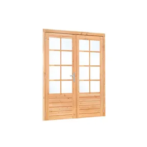 Dubbele Dougl deur 205x215cm 8-ruits+ RVS beslag