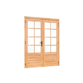 Dubbele Dougl deur 205x215cm 8-ruits+ zwart beslag