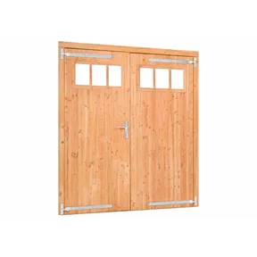Dubbele deur Douglas met bovenraam - buitenmaat 185x205cm incl. RVS beslag