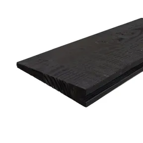Dubbel Zweeds Rabat Douglas hout 9-30x190mm (werkend 175mm) 2-zijdig fijnbezaagd zwart gespoten