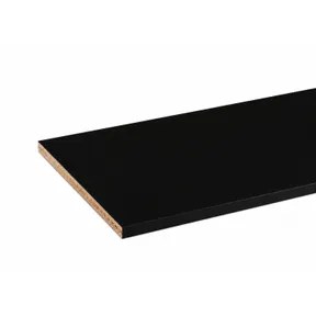 Meubelpaneel geplastificeerd spaanplaat 18mm met 1mm ABS kantlaminaat | Zwart