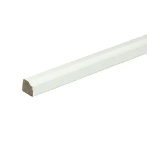 Glaslat E1 Meranti 17x15mm (bovenzijde afgeschuind en ondersponning) Komo 80mu wit gegrond per 10 stuks