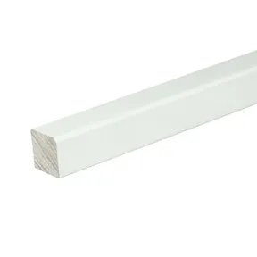 Glaslat F5 Meranti 25x25mm (rechthoekig met 1 afgeronde hoek) Komo 80mu wit gegrond per 10 stuks