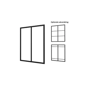 Industriële glaspui 178,5x224cm zwart RAL 9005