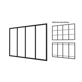 Industriële glaspui 328,5x224cm zwart RAL 9005