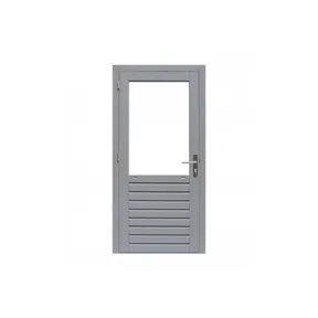 Deur Meranti linksdraaiend buitenmaat 109x221cm met glas en RVS deurbeslag gegrond