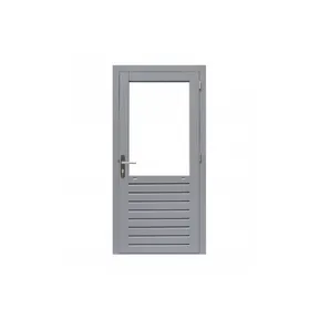 Deur Meranti rechtsdraaiend buitenmaat 109x221cm met glas en RVS deurbeslag gegrond