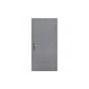 Deur Meranti buitenmaat 109x221cm met RVS deurbeslag gegrond