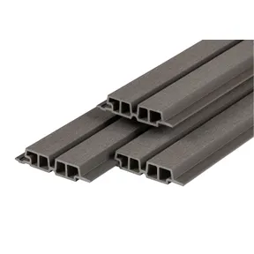 Dubbel Rhombus profiel houtcomposiet 33x170mm (werkend 140mm) - Donker grijs 