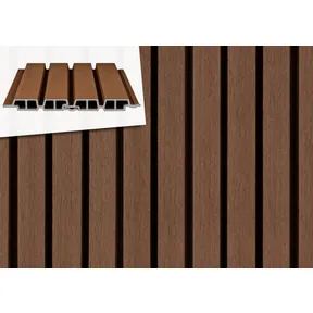 Dubbel Rhombus profiel houtcomposiet 33x170mm (werkend 140mm) | Ipé (donkerbruin) 