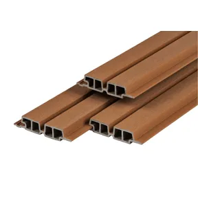 Dubbel Rhombus profiel houtcomposiet 33x170mm (werkend 140mm) - Teak (warm bruin) 