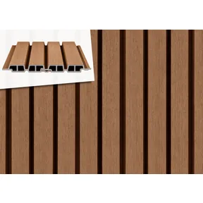 Dubbel Rhombus profiel houtcomposiet 33x170mm (werkend 140mm) | Teak (warmbruin) 