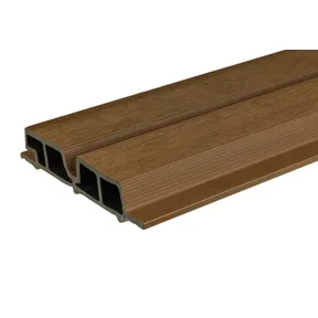 Dubbel rhombus profiel houtcomposiet 30x158mm (werkend 140mm) Teak