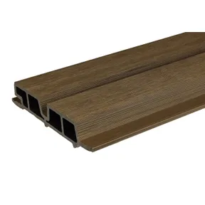 Dubbel rhombus profiel houtcomposiet 30x158mm (werkend 140mm) walnoot