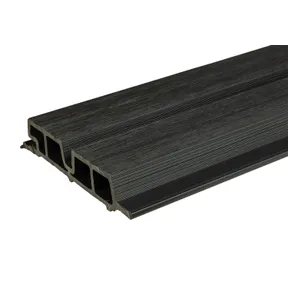 Dubbel rhombus profiel houtcomposiet 30x158mm (werkend 140mm) zwart